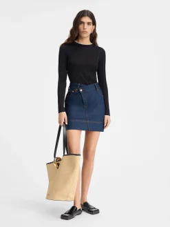 De de-Nîmes denim mini rok
