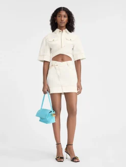 De de-Nîmes denim mini rok