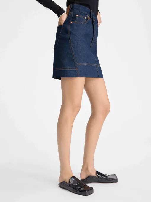 De de-Nîmes denim mini rok