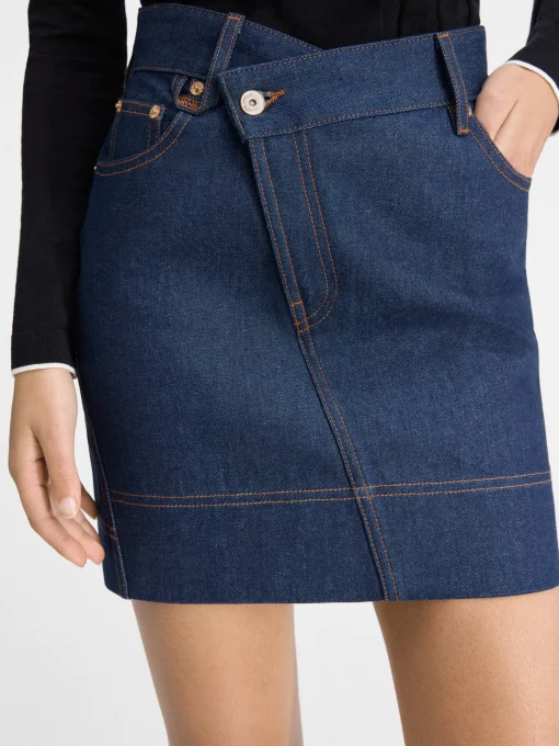 De de-Nîmes denim mini rok