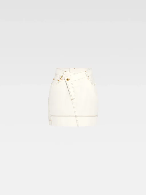 De de-Nîmes denim mini rok
