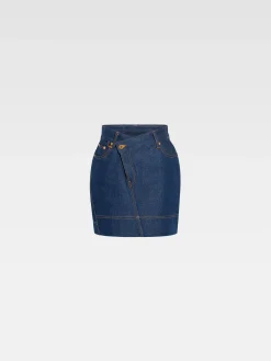 De de-Nîmes denim mini rok