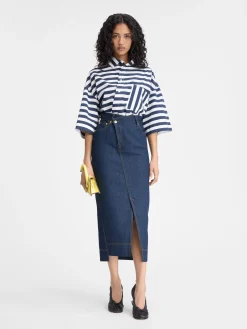De de-Nîmes denim rok