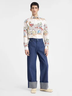 De de-Nîmes wijde denim broek
