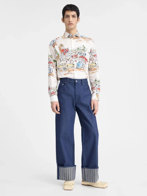 De de-Nîmes wijde denim broek