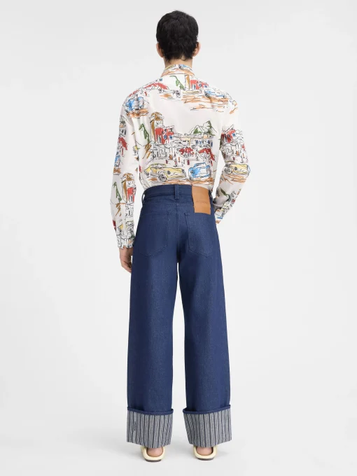 De de-Nîmes wijde denim broek