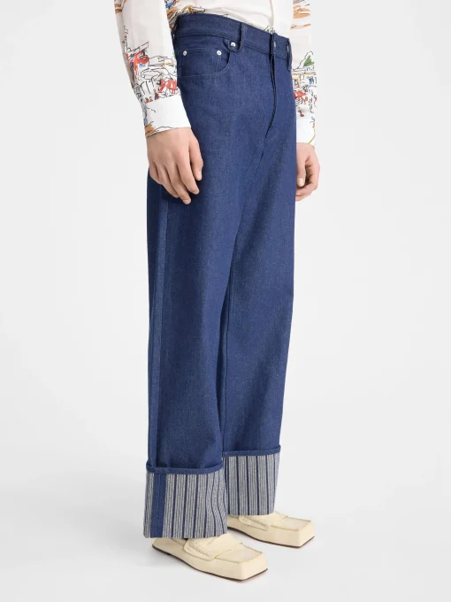 De de-Nîmes wijde denim broek