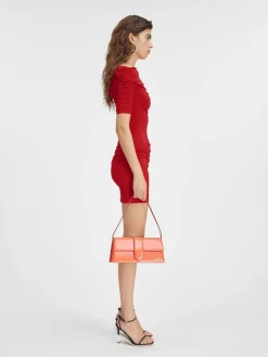 De Drapeado mini jurk