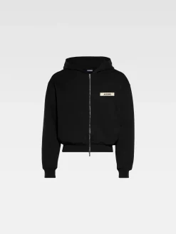 De Gros Grain hoodie met rits